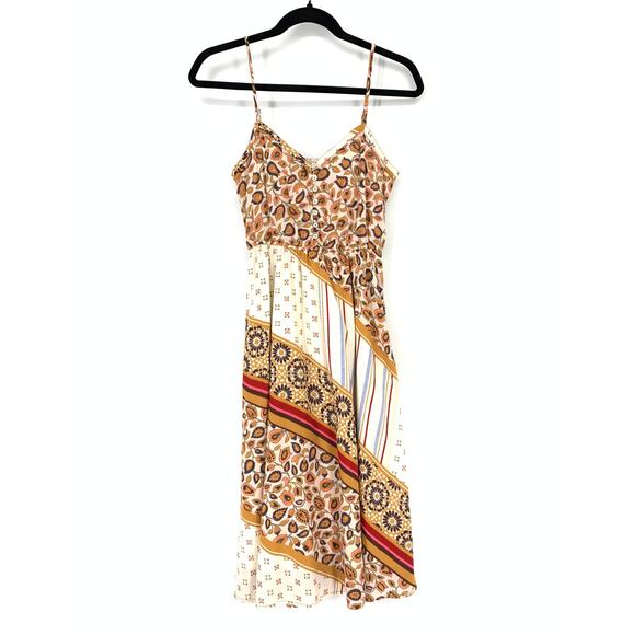 aerie Dresses & Skirts - Aerie Dress Women's Size XS Mixed Print Boho Midi Sleeveless Multicolor